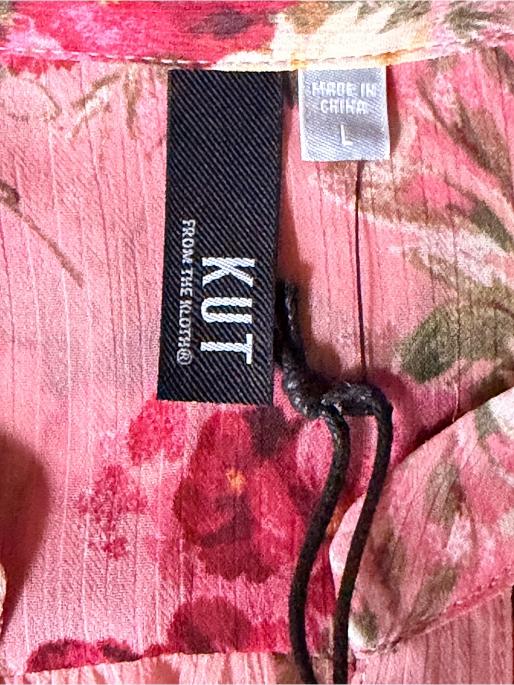 NEW Kut From the Kloth Jasmine Chiffon Blouse Floral Sheer Long Sleeved Shirt, L - Picture 7 of 12
